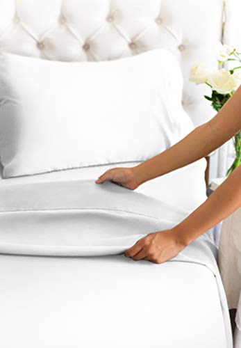 Queen Size 4 Piece Sheet Set - Comfy Breathable & Cooling Sheets - Hotel Luxury